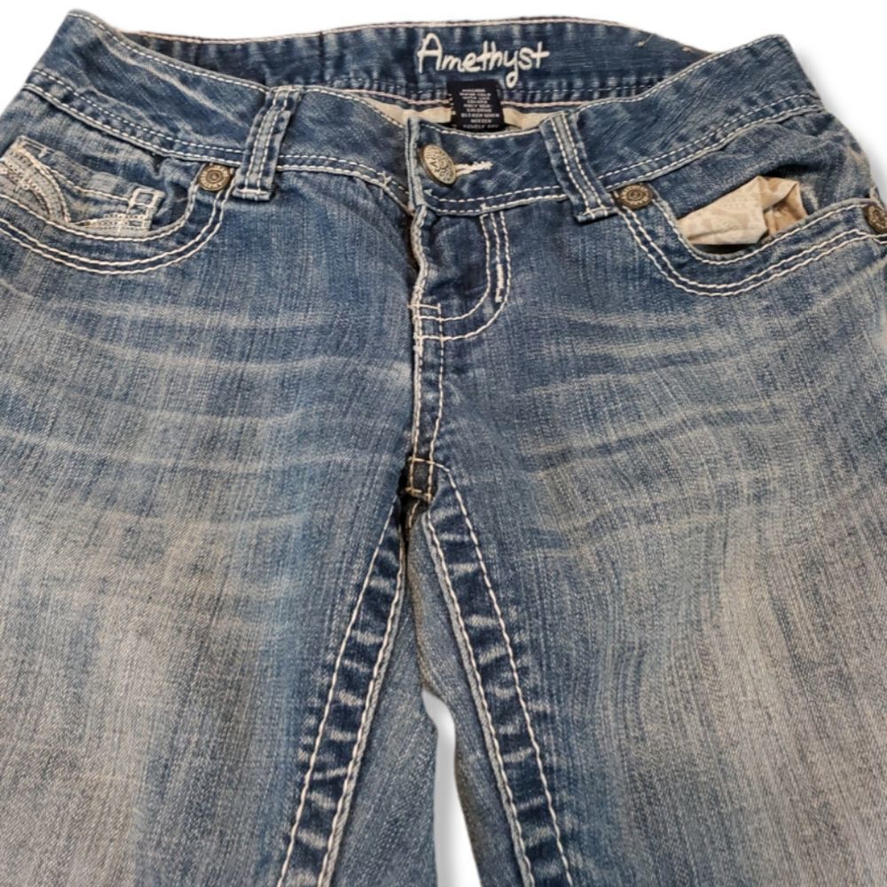Amethyst Shorts Size Small Bermuda Shorts Blue Denim Shorts Cuffed Jean Shorts - Picture 3 of 8